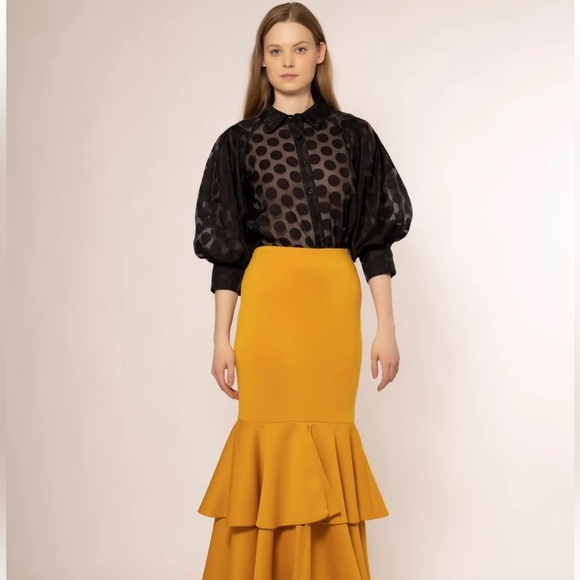 Garcia Polka Dot Puff Sleeve Button Blouse NWOT - Picture 15 of 17